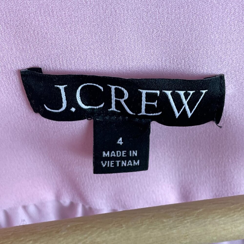 J. Crew Womens 4 Pink Ruffle Button Up Blouse Long Sleeve Shirt Top - Picture 3 of 11